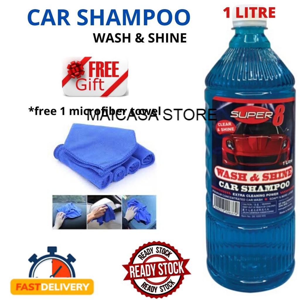 (MALAYSIA STOCK + FREE GIFT!) 1Litre Car Shampoo Car Wash & Shine