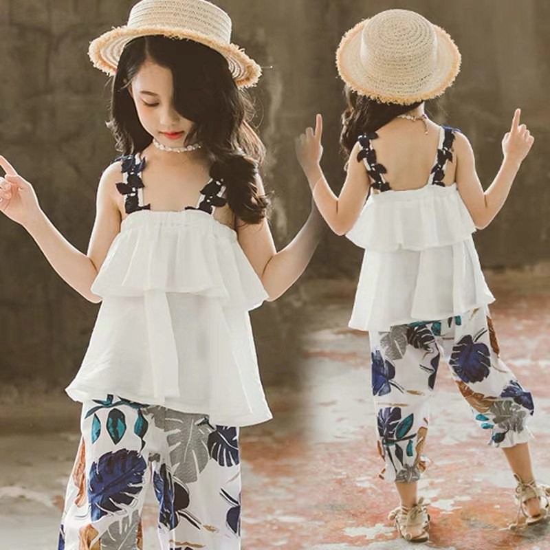 Little Baby Girl Summer Set Sexy Flower Kids Holiday Look Chiffon