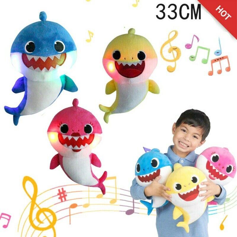 Baby Shark Singing Shining Stuff Plush Soft toys Anak Patung | Shopee ...