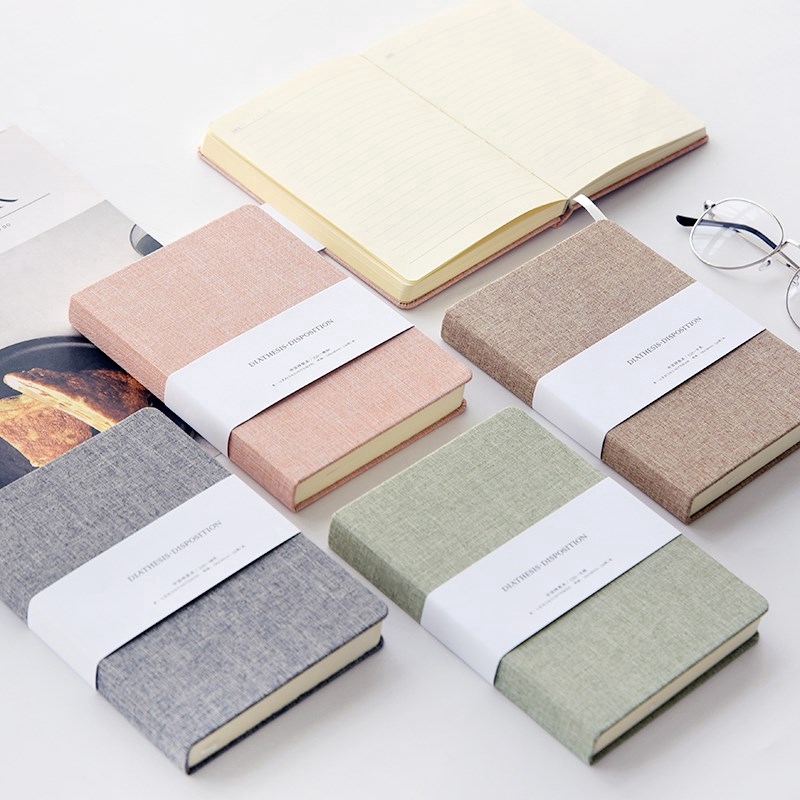 Grid notebook Linen hard cover half Blank and half grid combined 256 ...