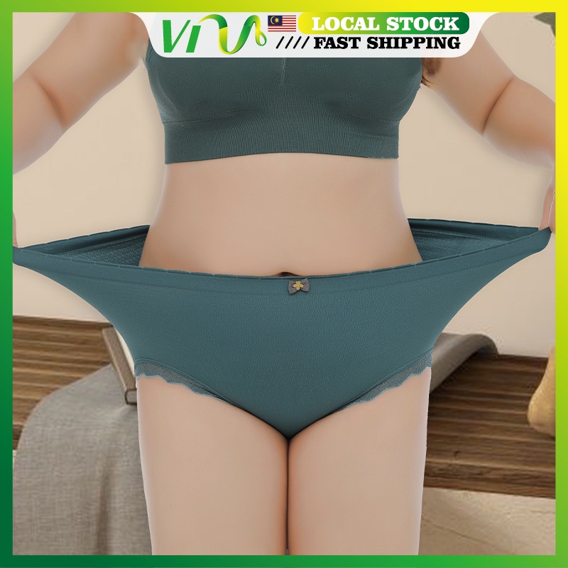 80kg 150kg Panties High Waist Plus Size Underwear Women Graphene Antibacterial Crotch Seamless 1876