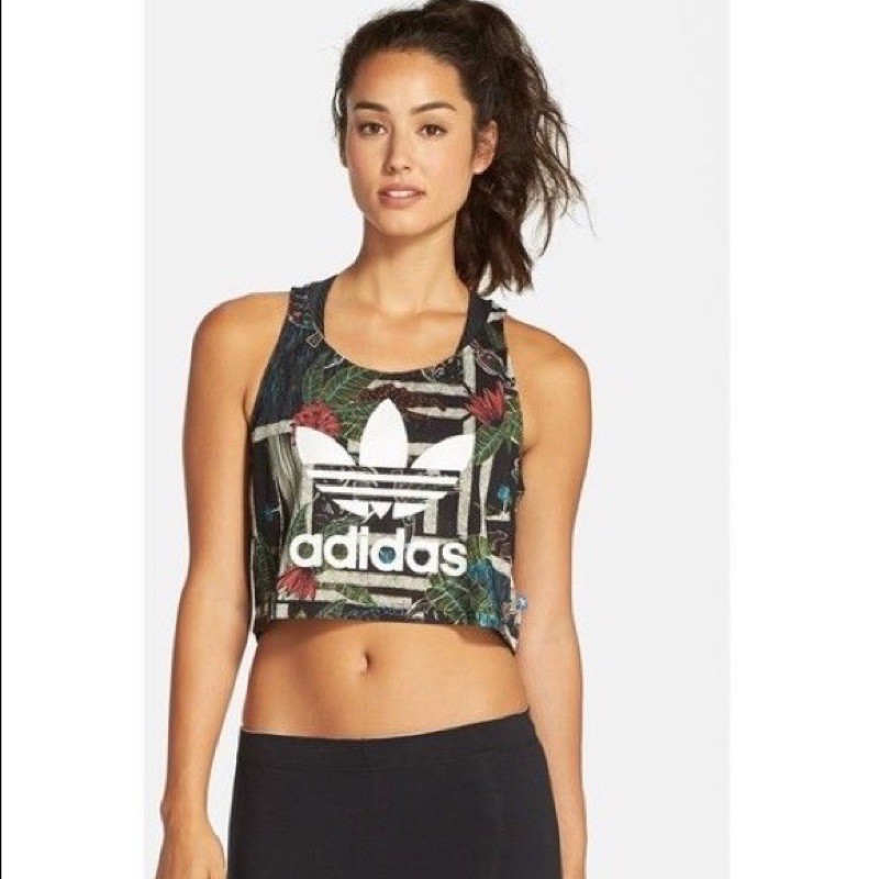 Adidas Jungle Print Tanktop Singlet Sleeveless Croptop