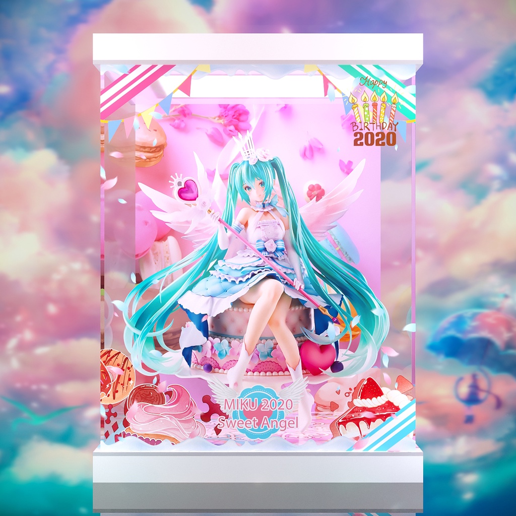 Spiritale Wing Hatsune Miku Birthday Acrylic LED Display Box Dust Cover ...