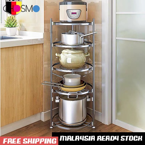 Kitchen Pot Rack Stainless Steel Kitchen Rack Pan Rak / Rak Besi Tempat ...