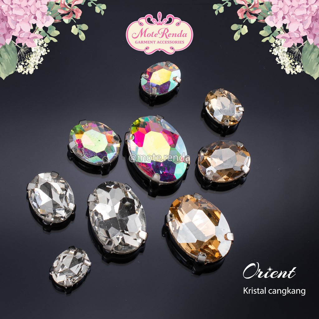 Crystal sewing shell orient, oval shape, rhinestones with claws code ...