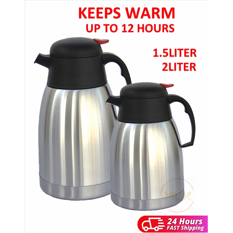 MLK Stainless Steel Thermo Jug Vacuum Coffee Insulated Flask Kopi Vakum ...