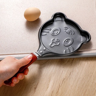 1pc Cartoon Mini Frying Pan Flat Non-stick Pot Creative Egg Shaped Pancake  Pan For Home Breakfast Cooking, Heart Shaped Frying Pot