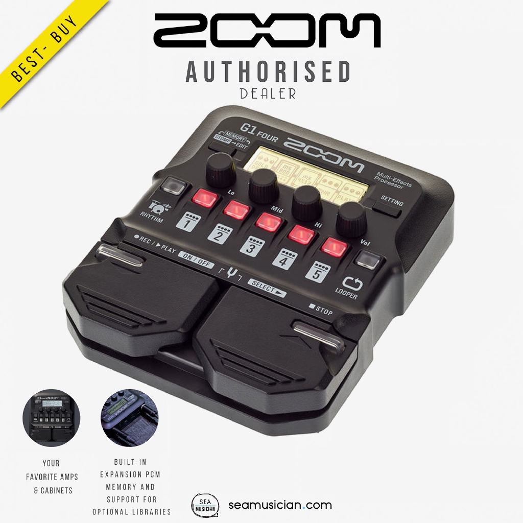 ZOOM G1 FOUR MULTI-EFFECT PEDAL PROCESSOR GUITAR PEDAL (MULTI