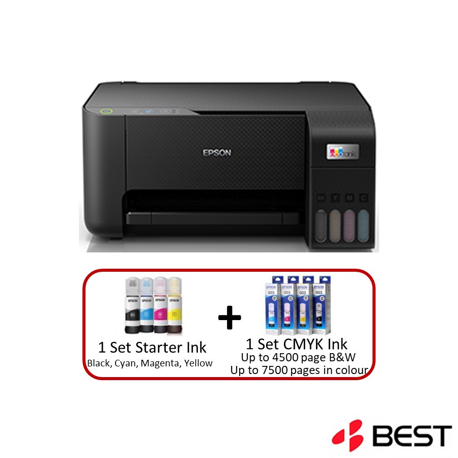Epson EcoTank L3210 A4 All-in-One Ink Tank Printer (L3210) [Bundle ...