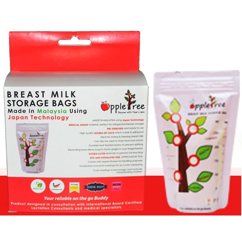 AppleTree breastmilk storage bags (25pcs) Shopee Malaysia