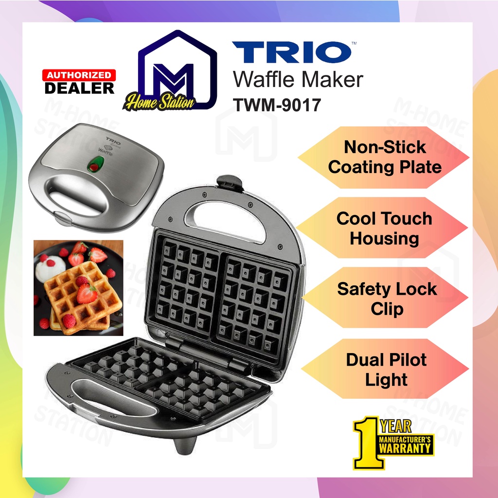Trio Waffle Maker NonStick TWM9017 / TWM9017 Mesin Wafer Pembuat Waffer Shopee Malaysia
