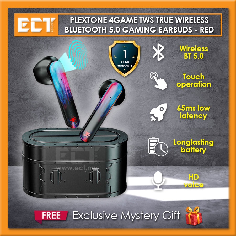 Plextone 4Game TWS True Wireless Bluetooth 5.0 65ms Ultra Low Latency Gaming Earbuds Headset with Bipolar Antenna Shopee Malaysia