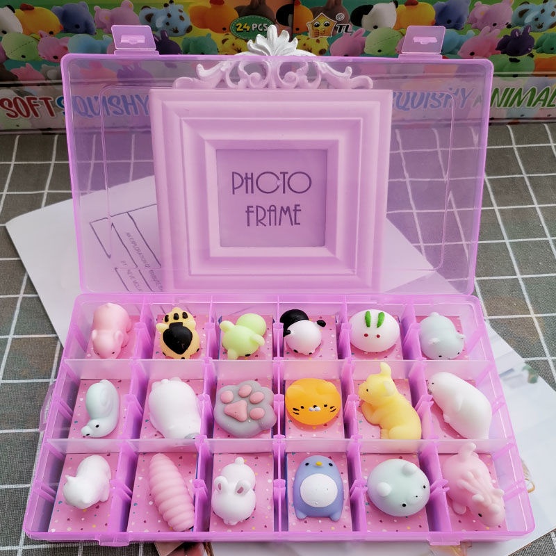 20-teiliges Squishy-Set Mit Tier-Motiven & Körbchen – Anti-Stress-Spielzeug Für Kinder