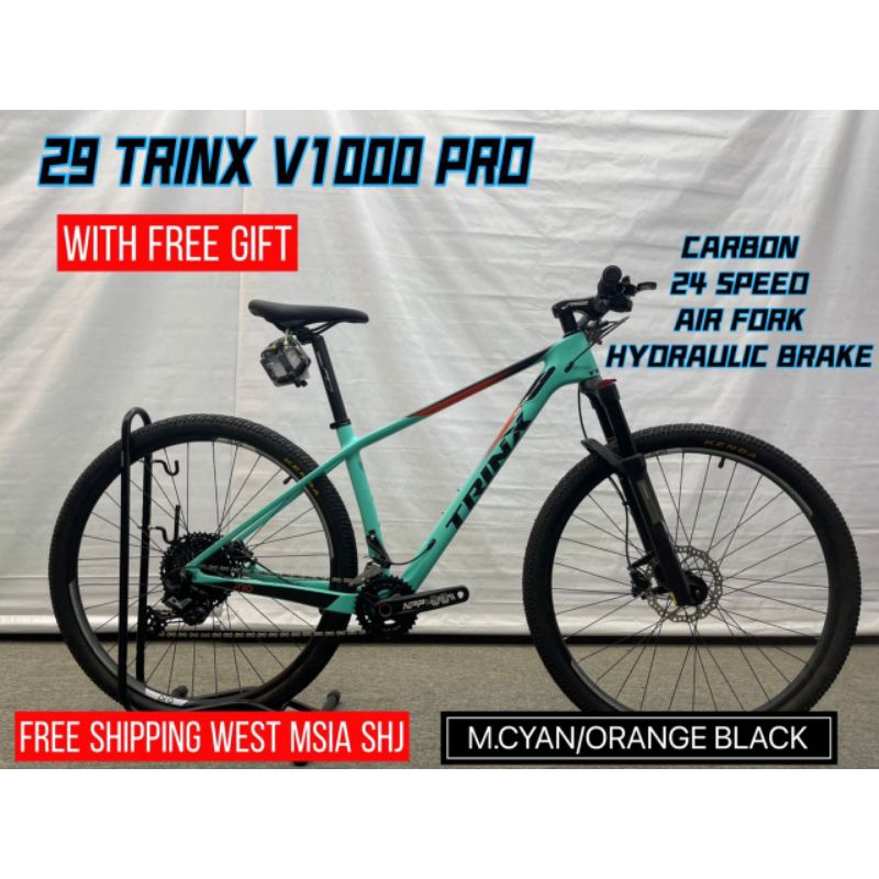 PROMOSI BASIKAL MTB 29 TRINX V1000 PRO CARBON 24SPEED FREE SHIPPING WEST M SIA Shopee Malaysia