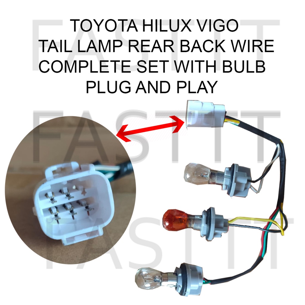Toyota Hilux Vigo Tail Lamp harness rear back light wire complete set