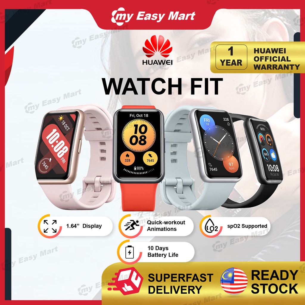 HUAWEI Watch FIT Smartwatch 1.64" Vivid AMOLED Display SpO2 & 10