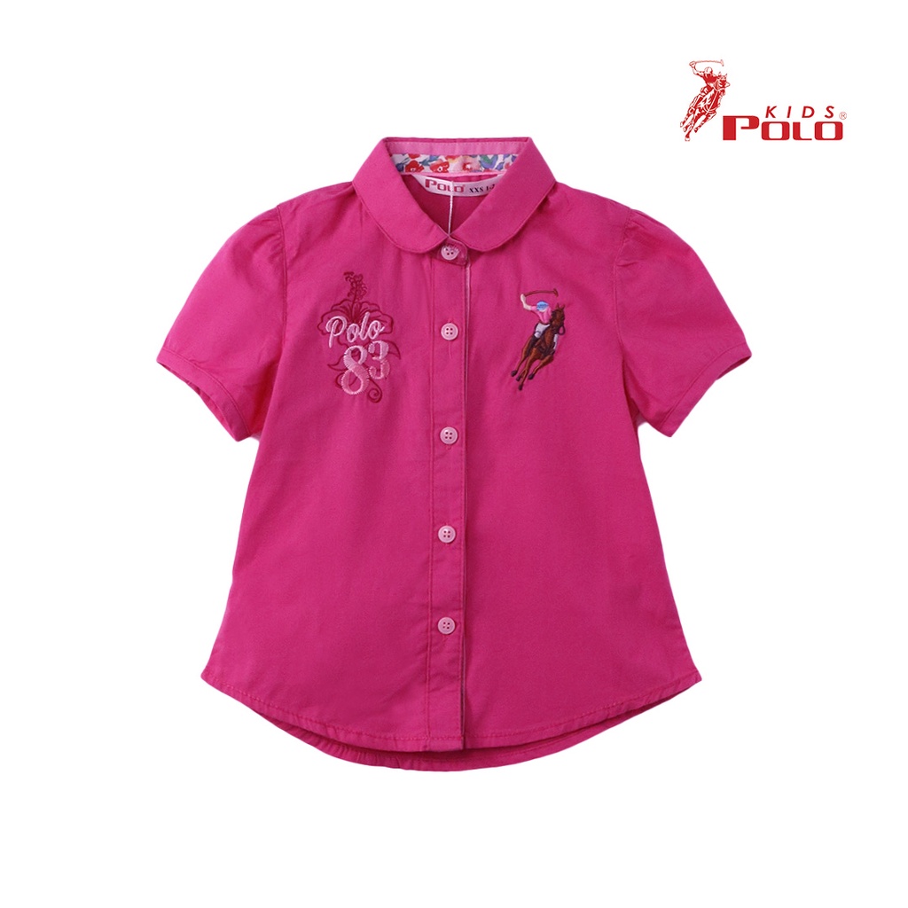 Polo Kids Girl Casual Oxford Short Sleeve Collar Woven Shirt 03102388
