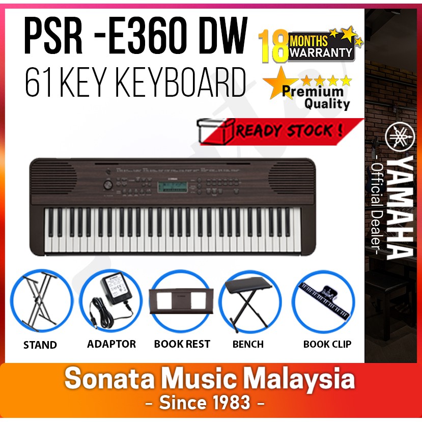 Yamaha e360 61 key deals portable keyboard bundle