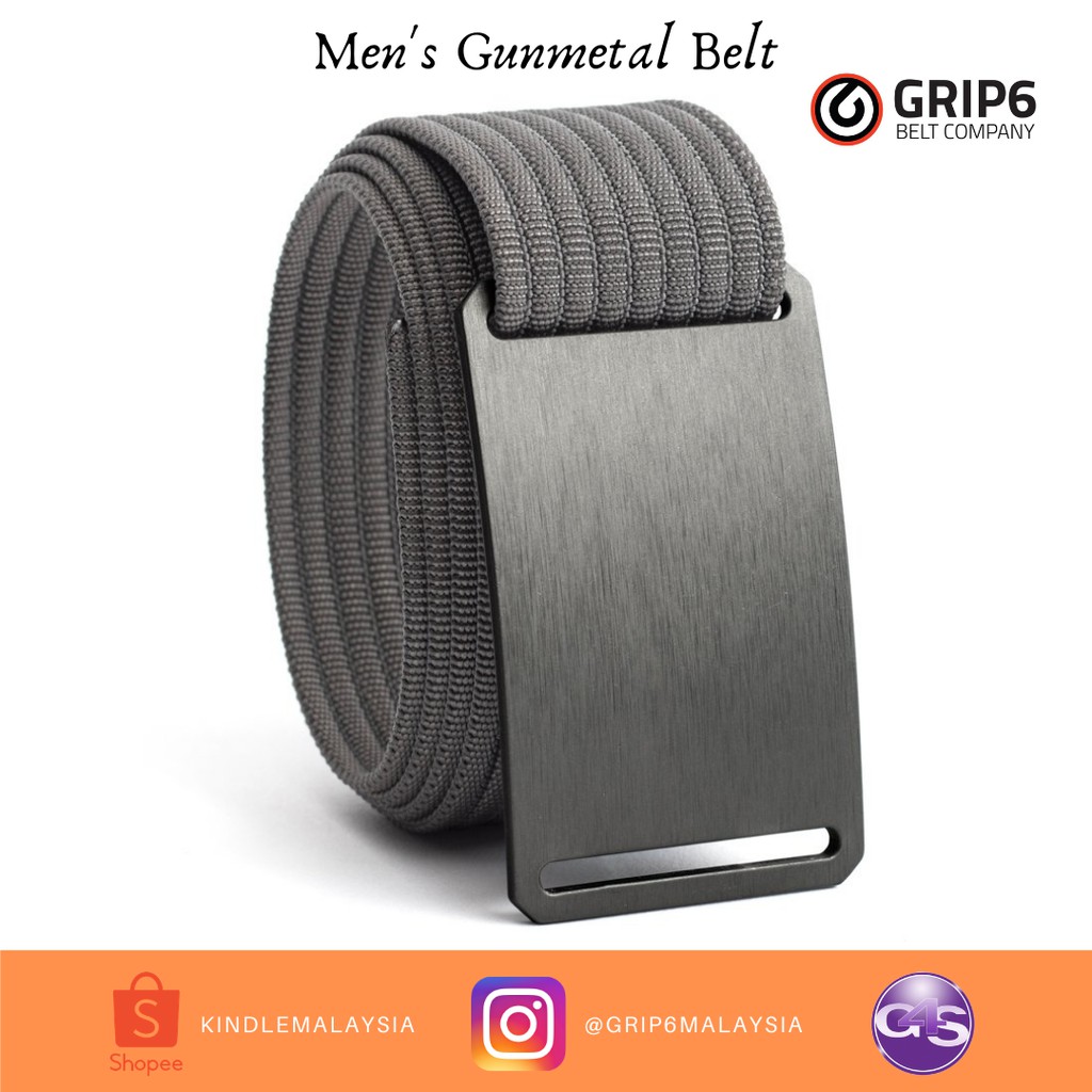 Grip6 Men's Gunmetal Belt Shopee Malaysia
