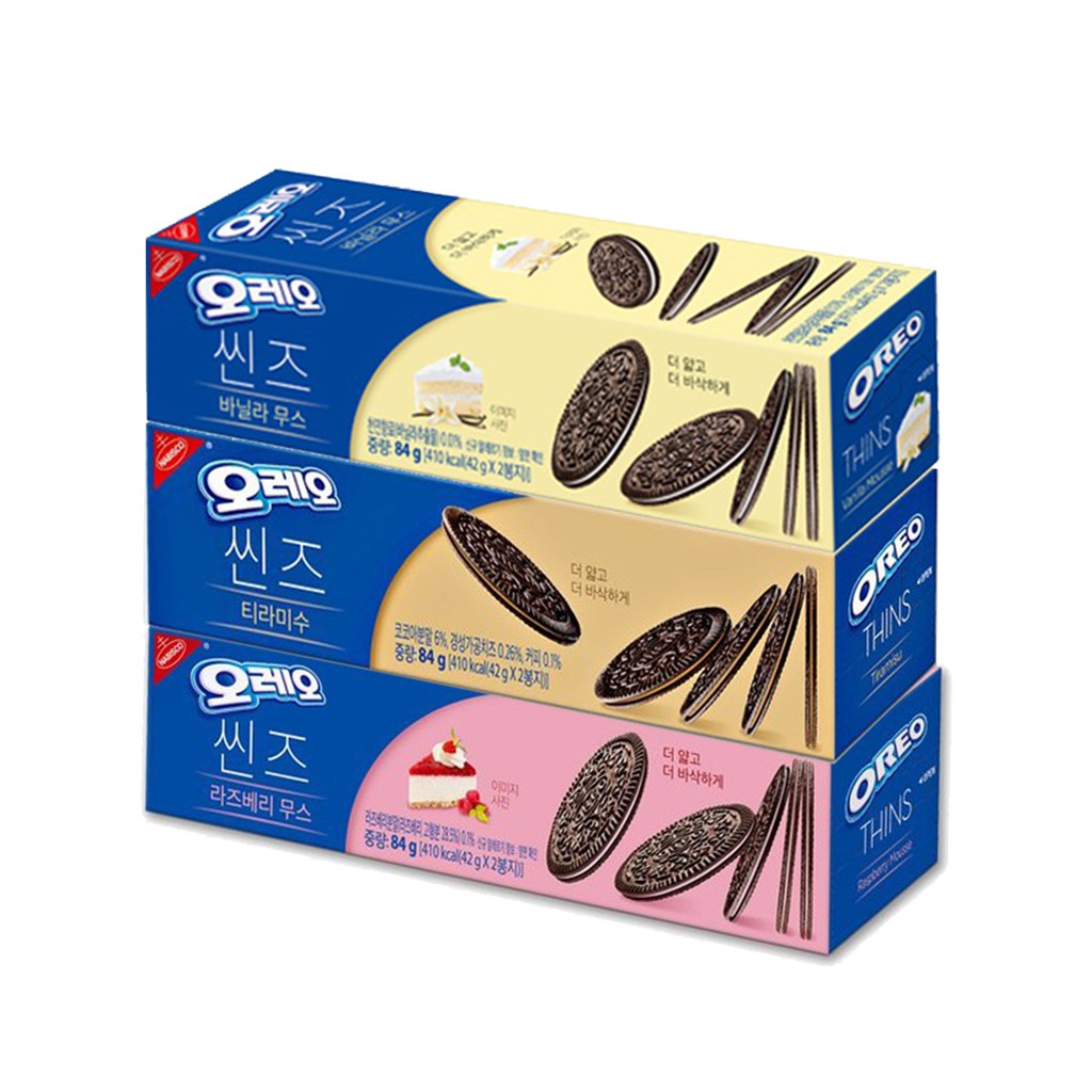 [READY STOCK!!!] Korean snacks food OREO Thins Vanilla Mousse Raspberry ...