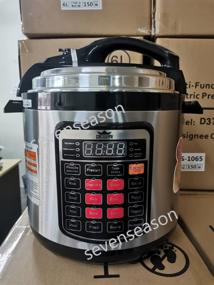 NEW 20 BUTTON DESSINI 6L ELECTRIC PRESSURE COOKER ALUMINUM NON STICK