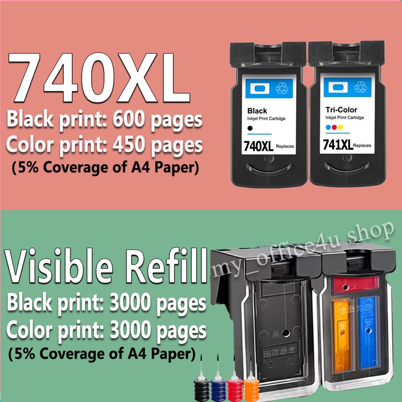 Canon 740S 741S ink PG740XL CL741XL refillable ink Cartridge compatible ...
