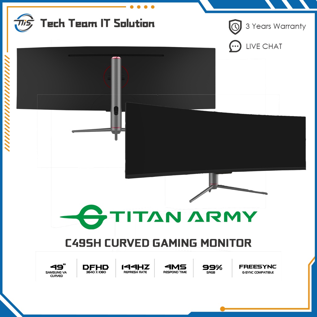 Titan Army 49inch Curved 144hz 4ms 32:9 Gaming Monitor (C49SH) | Shopee ...
