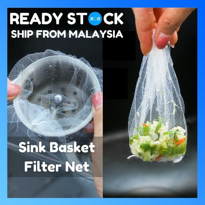 Ready Stock] Kitchen Sink Net Filter Sink Basket Bag Drain Strainer Filter  Net Prevent Clogs 过滤网