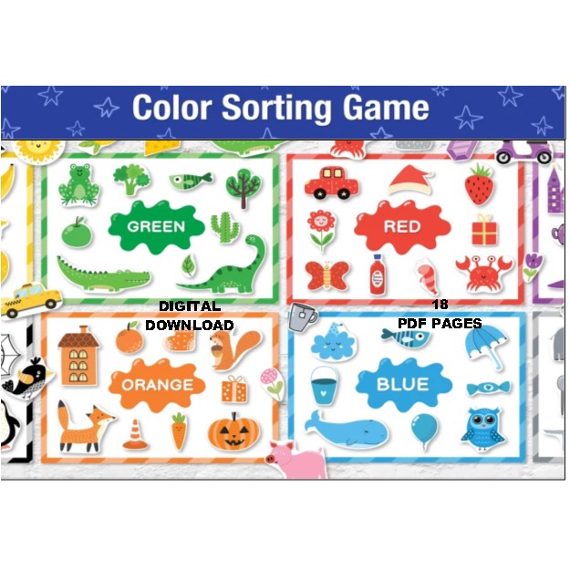 A17 Color Sorting Busy Book Printable (PDF) Preschool Kindergarten ...