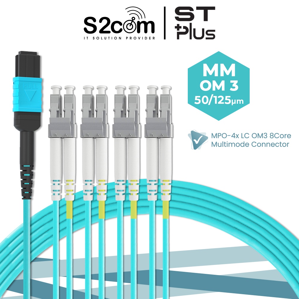 MPO (Female) to 4x LC OM3 8 Cores Multimode Fiber Optic Patch Cord ...