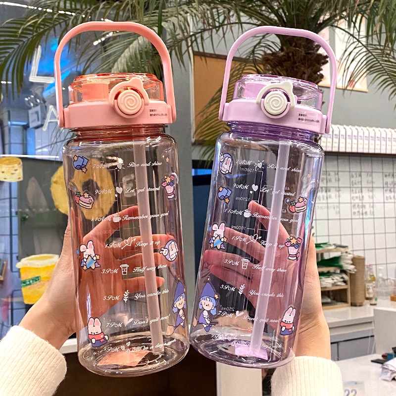 【Gift sticker】botol air large capacity botol air straw 水壶 portable botol air 2 liter 水壺 2000ml