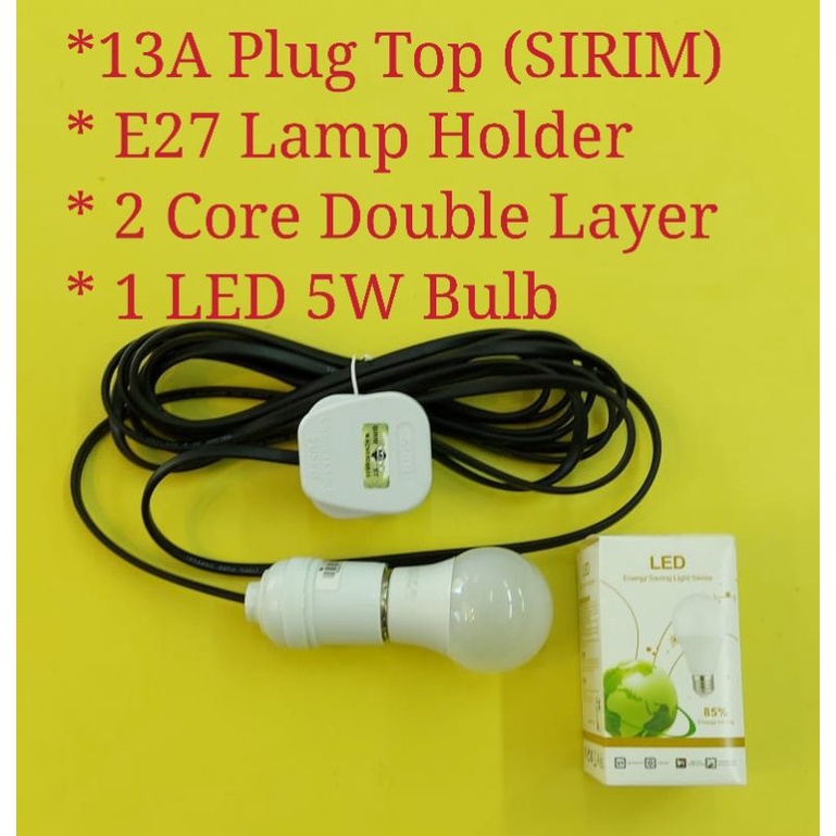 Custom Made - Lighting Bulb Complete Set E27 Lamp Holder With LED Bulb ...