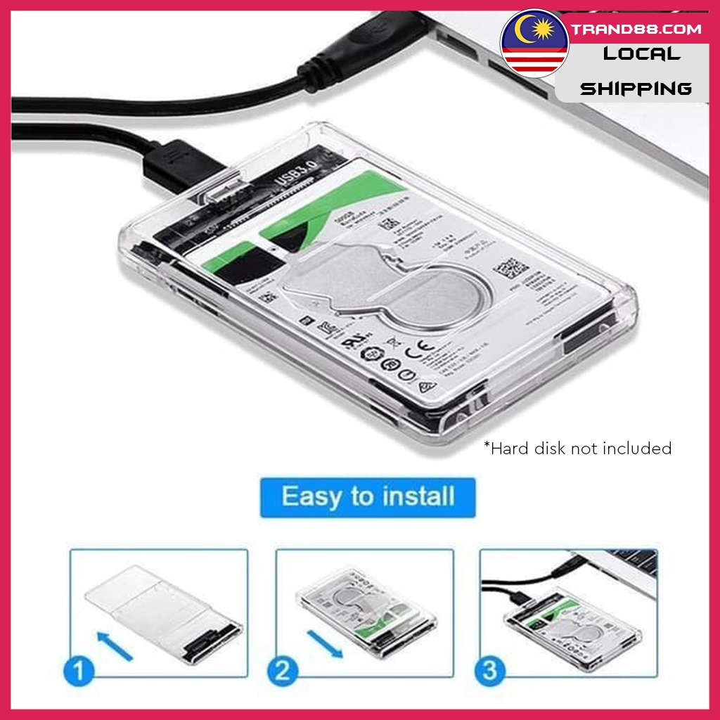 Trand88 External Hard Disk Case 2.5 inch Free SATA to USB 3.0 Cable ...