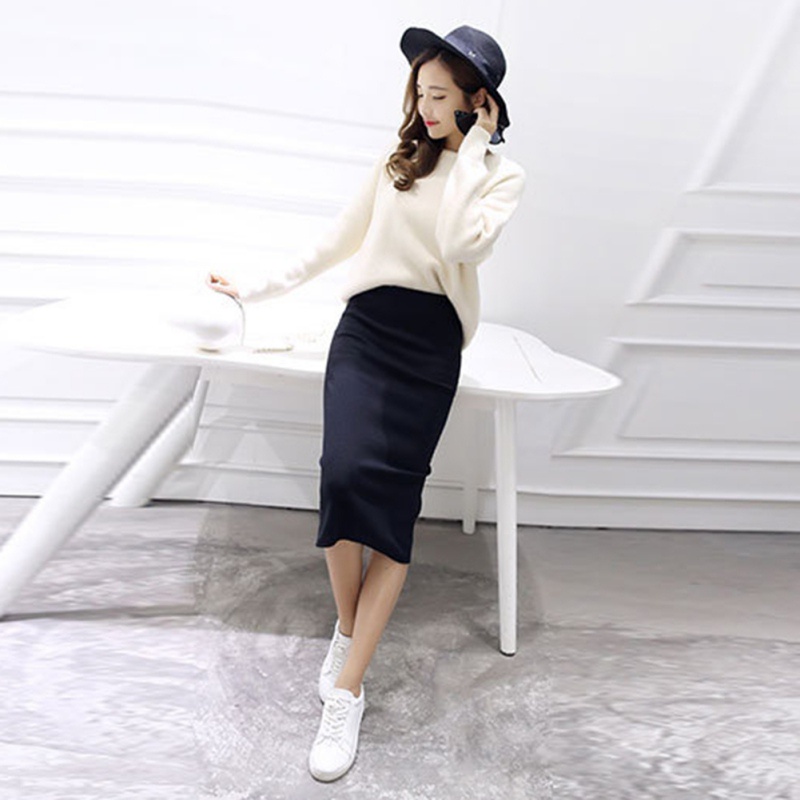 Knee length skirt jumper best sale