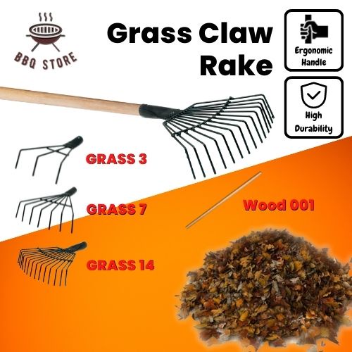 [Different Size] BBQ Store Grass Claw Rake Garden Tool Leaf Small ...