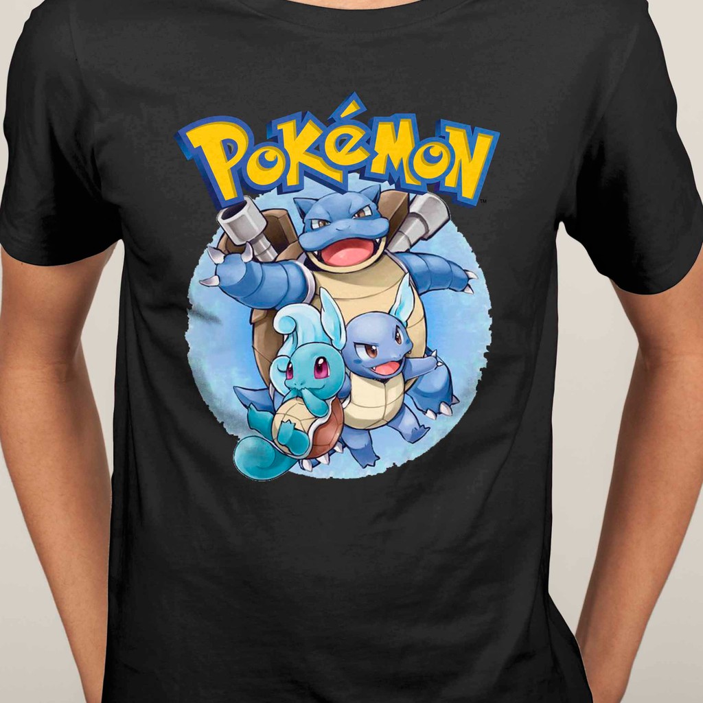 Pokemon Blastoise Squirtle wartortle Pikachu eevee Pokeball T-Shirt ...