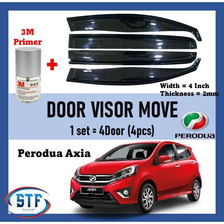 Perodua Axia ( 2014-2022 )Door Visor Move Wind Deflector ( 4 PCS ...