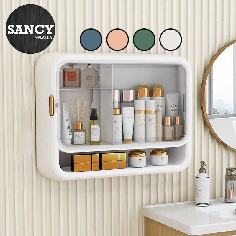 SANCY Cosmetic Storage Box Wall Mounted Bathroom Shelf Skincare ...