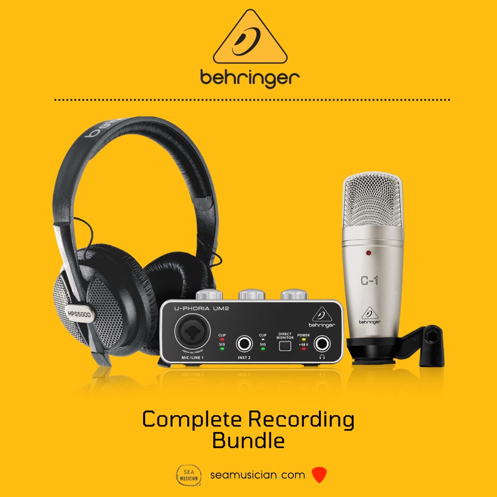 BEHRINGER UPHORIA STUDIO COMPLETE RECORDING BUNDLE WITH UM2 INTERFACE
