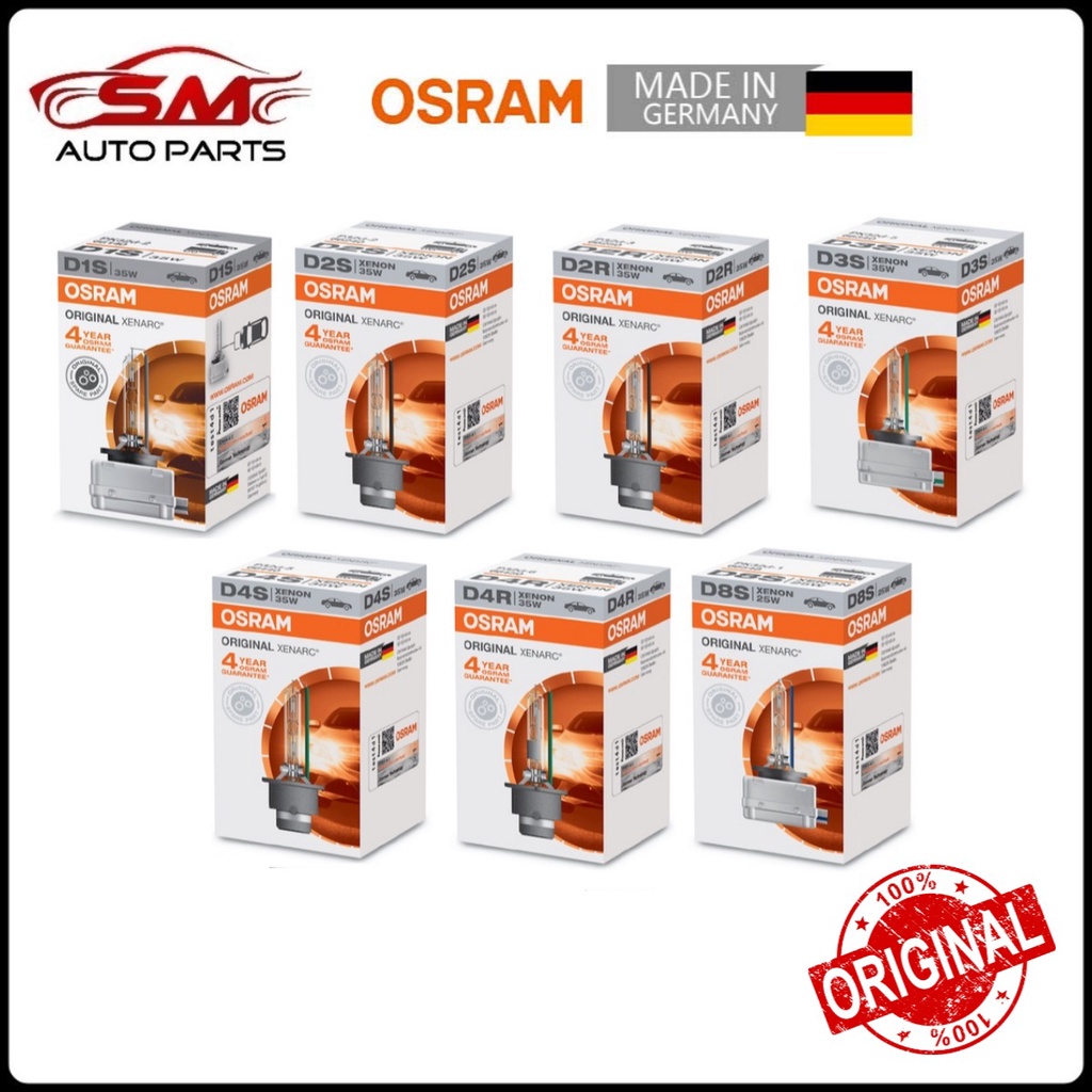 Original Osram Xenarc HID Bulb ( D1S D2S D2R D3S D4S D4R D8S ) 4500K Made  in Germany