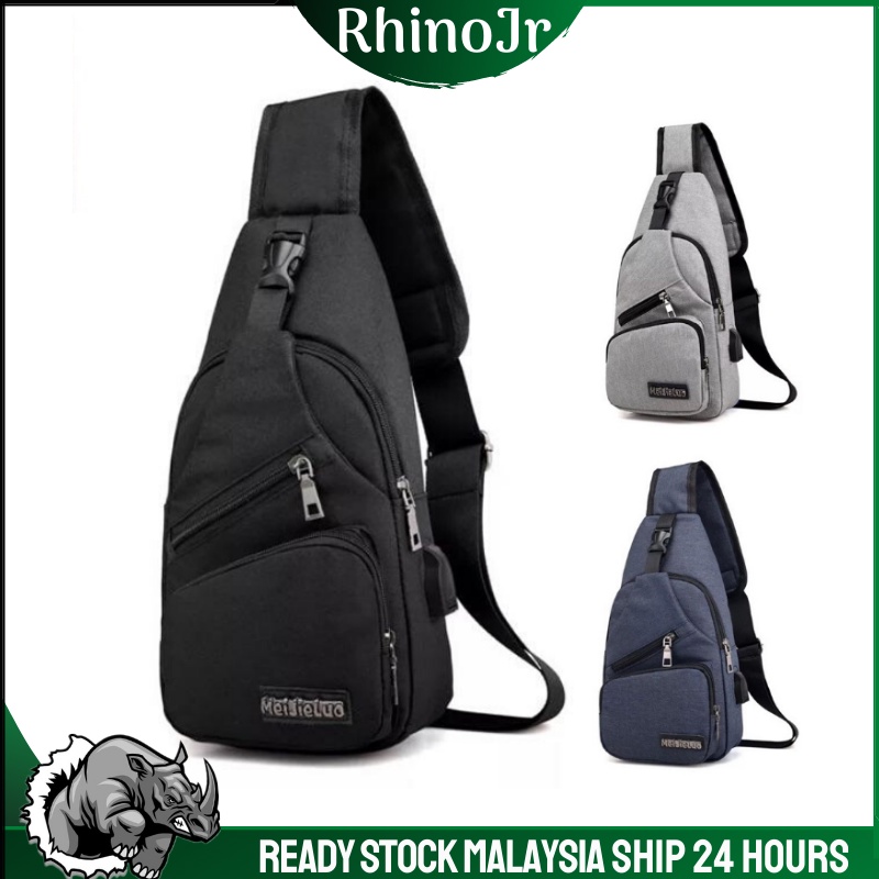 PSB14 RhinoJr ReadyStockMalaysia Men cross body bag USB Charging ...