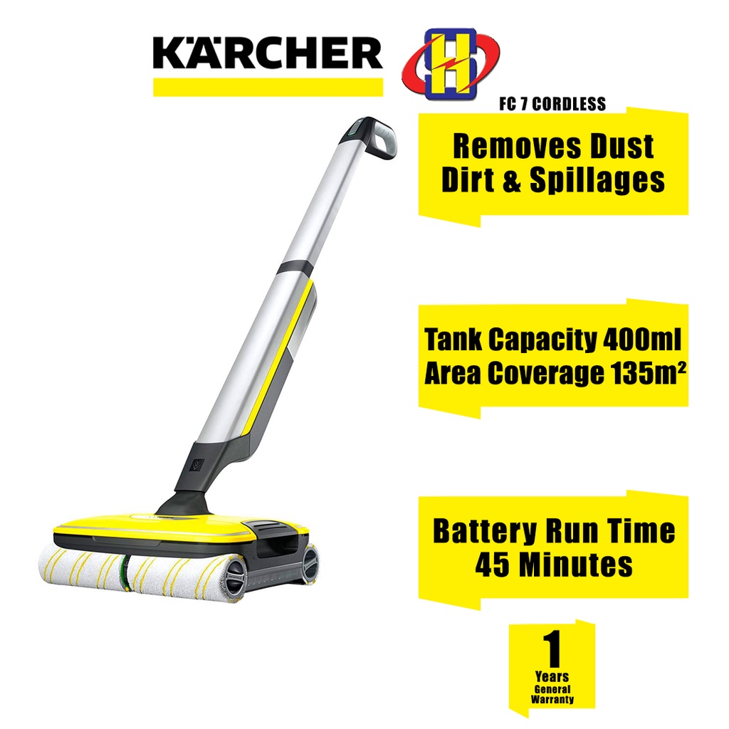 Karcher Hard Floor Cleaner (175m²) 2 Cleaning Modes Tank Level