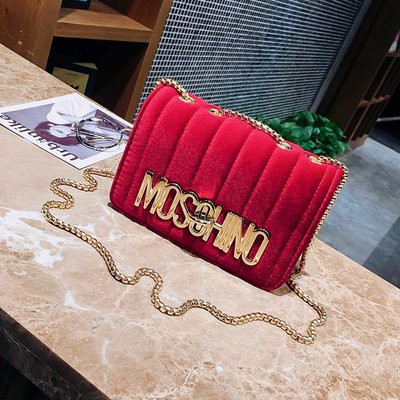 Moschino green velvet bag deals