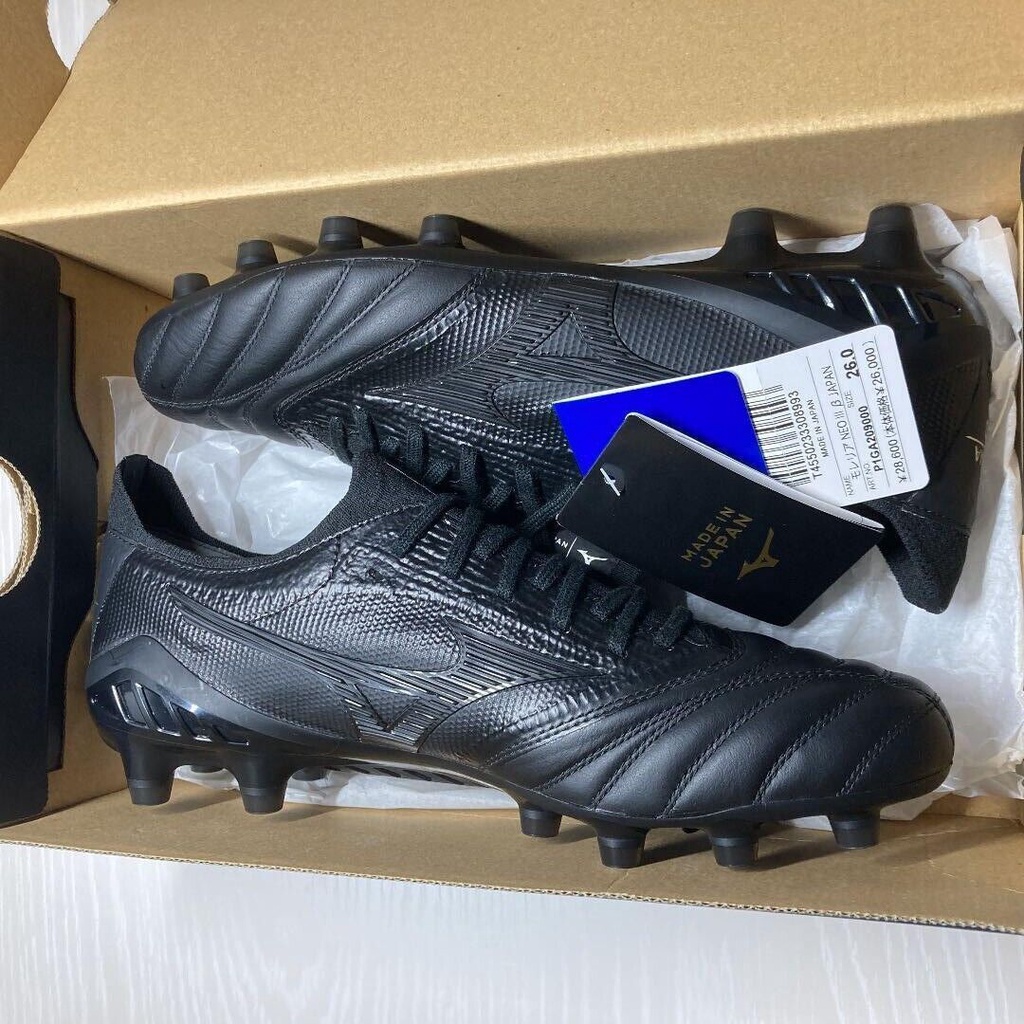 Mizuno Soccer Cleats Morelia NEO III Blackout Japan Sergio Ramos Men s Soft Soccer Cleats Eu Size 39 45 New With Box Shopee Malaysia