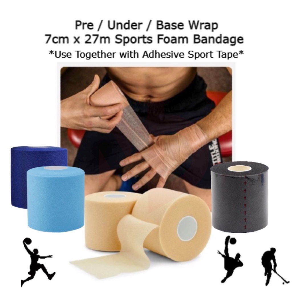Underwrap Tape 7cm x 27m for Ankle Wrist Wrap Must Use with Adhesive