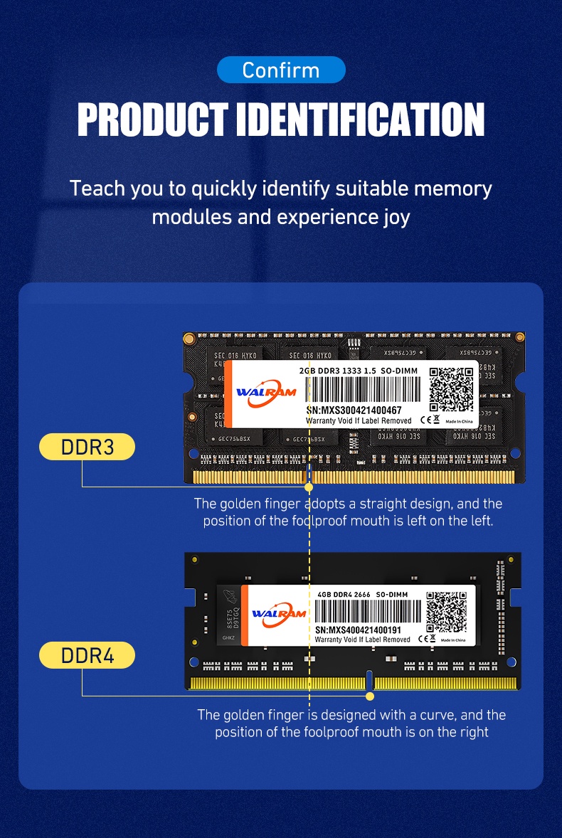 Walram DDR4 SODIMM 1.2V Laptop Memory 2400Mhz/2666Mhz/3200Mhz RAM (4GB ...