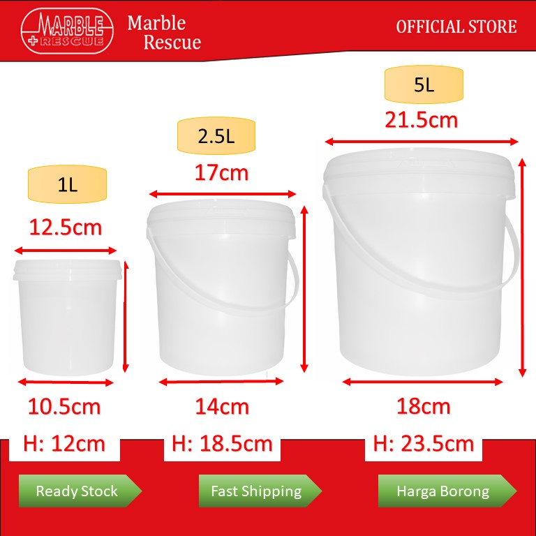 [NEW] BULK Quantity PP White Plastic Paint Pail Tub Container with