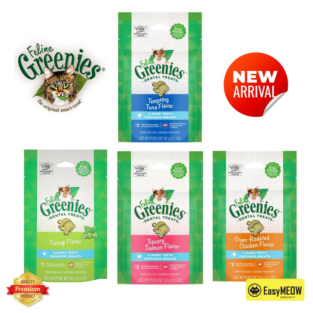 New Arrive !! Greenies Feline 60g Cat Dental Treat [ Catnip / Chicken ...