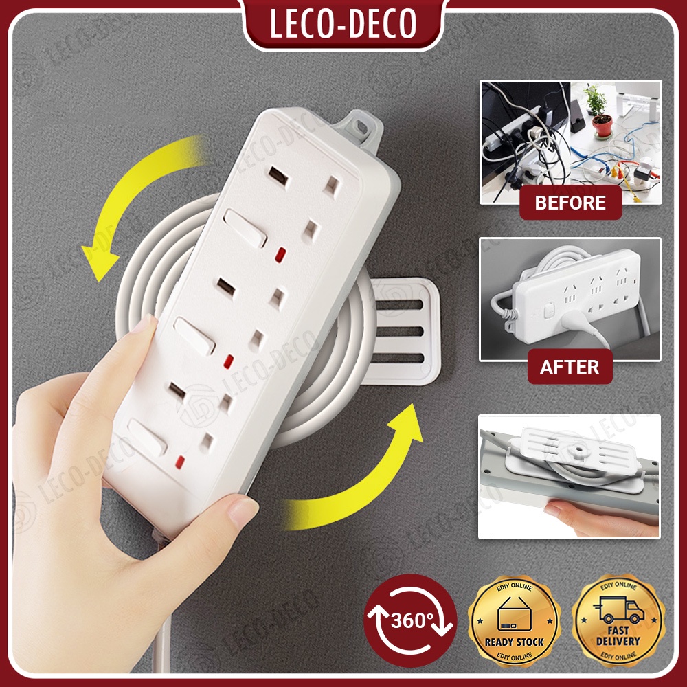 Wall Mounted Trailing Socket Extension Outlet Power Strip Holder ...