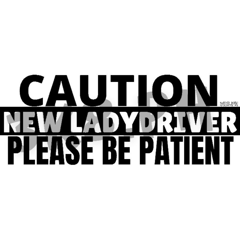 BLACK AND WHITE MAGNETIC CAR STICKERS DESIGNS FOR CAUTION NEW DRIVER ...